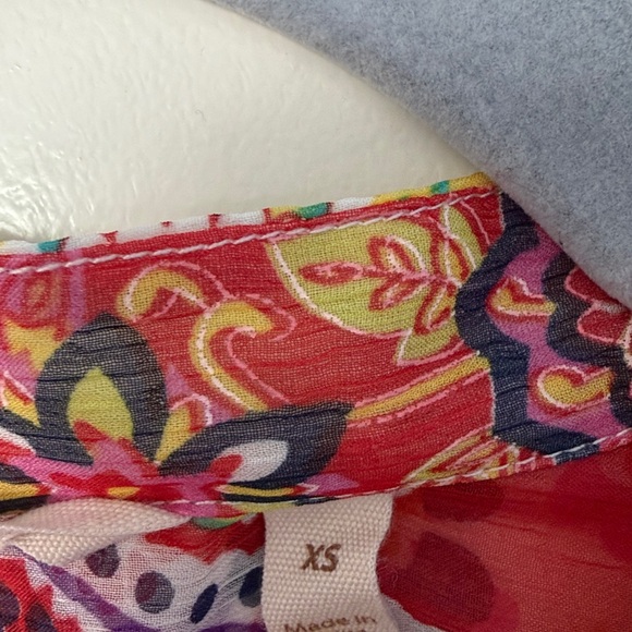 Soft Surroundings Colorful Paisley Button-Up Tunic Blouse, size XS - Picture 4 of 6